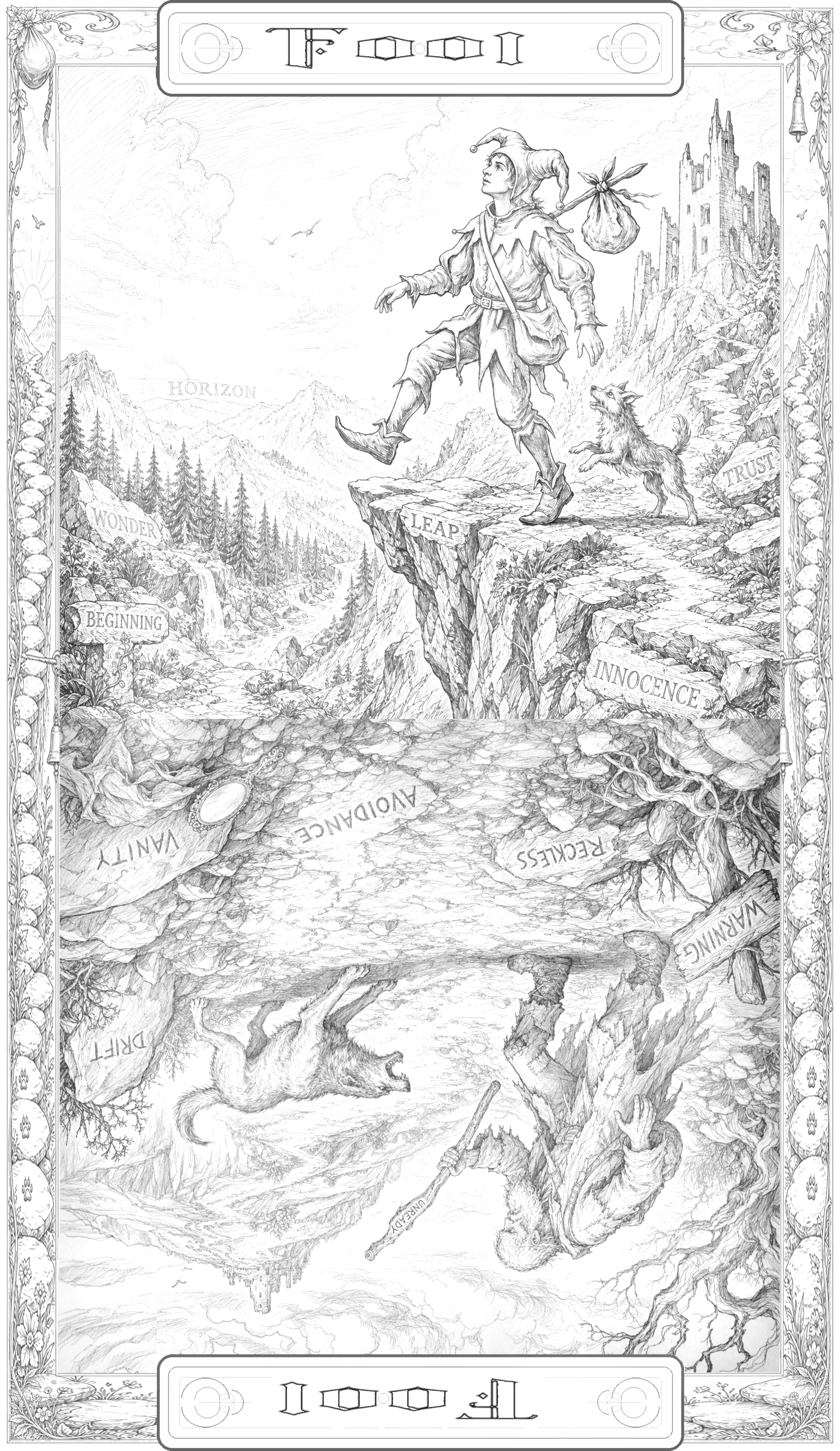 Second Deck sketch card for The Fool.